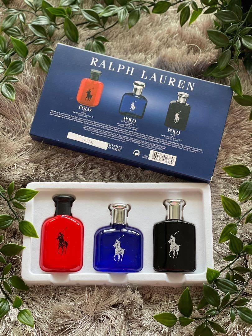 Ralph Lauren Polo Red. Polo Black. & Polo Blue Eau De Parfum 3pcs Ralph Lauren Polo Red. Polo Black. & Polo Blue Eau De Parfum 3pcs